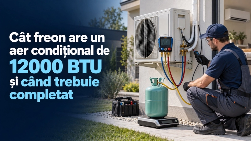 Cat freon intra intr-un aer conditionat de 12000 BTU: cantitate si diagnostic